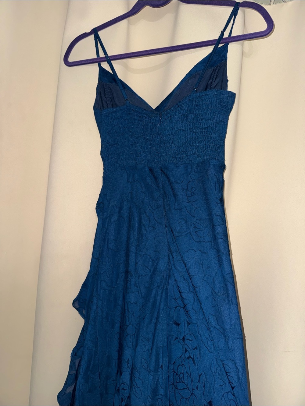 Hello Molly Teal-Blue Spaghetti Strap Draped Maxi Dress - Picture 3 of 7